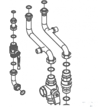 Комплект BAXI для подсоединения одного котла LUNA DUO-TEC MP 1.50/60/70 к коллектору Комплект BAXI для подсоединения одного котла LUNA DUO-TEC MP 1.50/60/70 к коллектору
